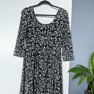 Animal print black and cream dress